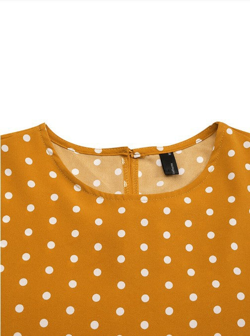 Polka Dot Puff Maxi Dress