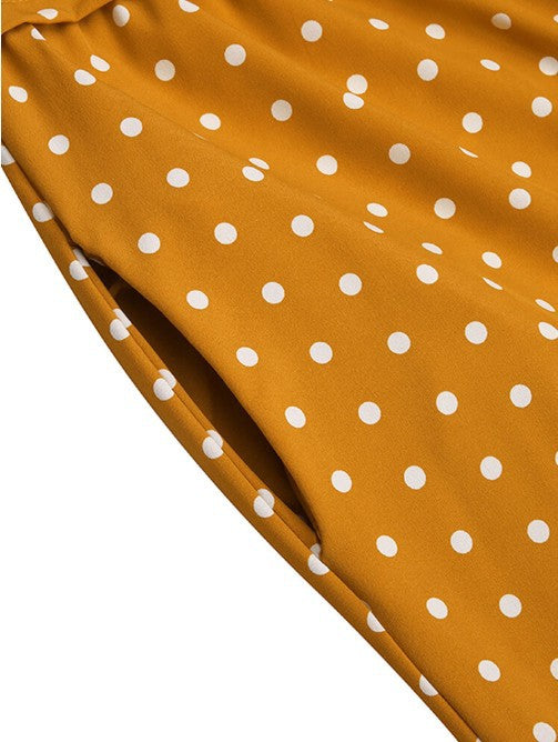 Polka Dot Puff Maxi Dress
