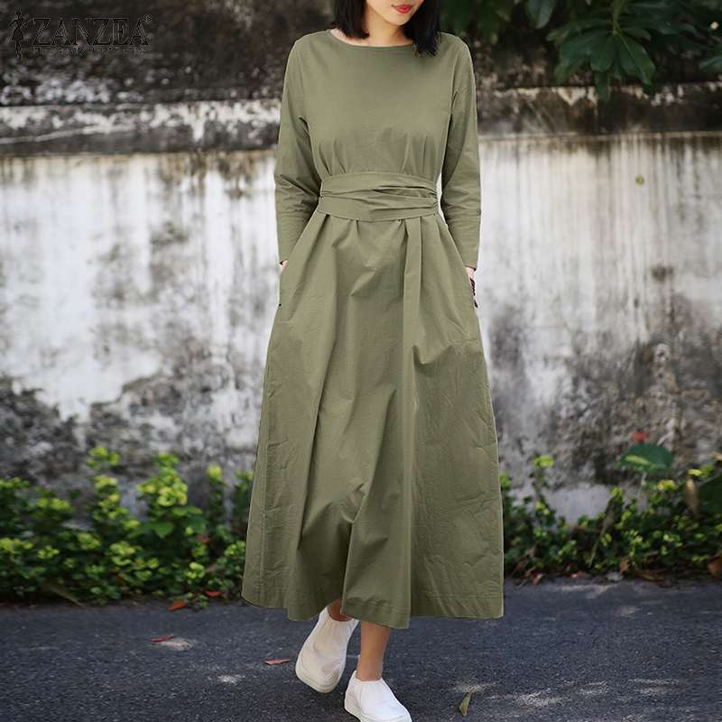 Ladies Pocket Lace Up Dress