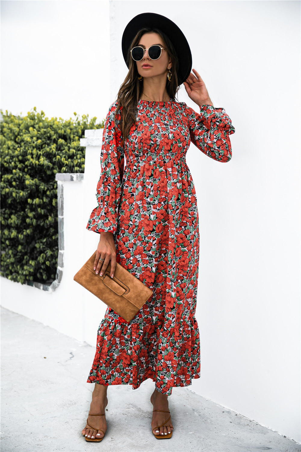 Autumn Smocking Polka Dot Dress